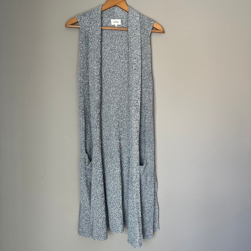 ARITZIA WILFRED Long Sleeveless Cardigan Vest‎ Size Small Casual Layering Modern